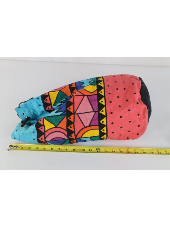 Vintage 90s Streetwear Distressed Rainbow Abstract Art Cinch Top Slingback Bag main image 4